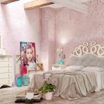 Dormitorio retro color blanco con tiradores en plateado y cabecero tapizado Dormitorio retro color blanco con tiradores en plateado y cabecero tapizado