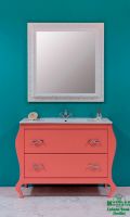Mueble de baño modelo Sena color Living Coral PANTONE 16-1546 Mueble de bano living coral pantone 16-1546