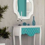Entradita vintage verde agua y blanca con cajón entradita vintage cajon