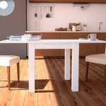 mesa de madera en color blanco con patas rectas mesa madera blanco pata recta