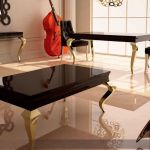 mesa de madera con patas doradas mesa madera patas doradas