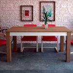 mesa de madera con patas rectas de dos colores mesa madera patas rectas dos colores