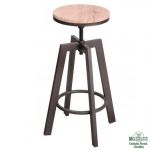 taburete industrial regulable de madera negro taburete industrial regulable madera negro