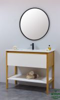 Mueble de baño Göta con frente liso estilo nórdico roble blanco Mueble-baño-frente-liso-estilo-nordico-roble-blanco